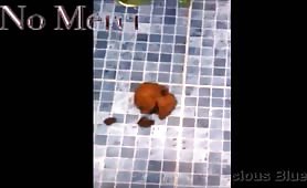 Smearing poop on her ass
