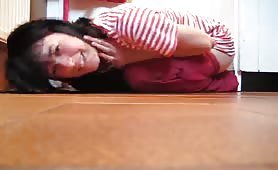 Brunette teen shitting in doggy style