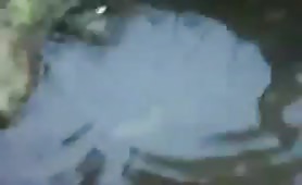 Skinny girl peeing and pooping