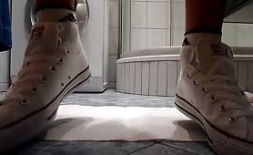 Creamy brown poop on a white napkin