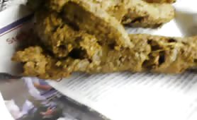 Creamy brown shit on a white plate