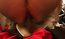 Amateur brunette shitting and puking
