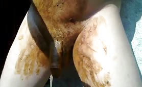 Chubby man having fun outdoor