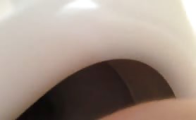 Chubby man pooping