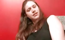 Brown haired teen is pooping
