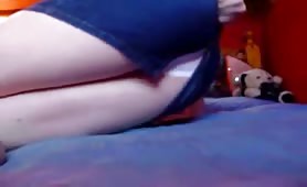 Shitting in tight white panties