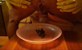 Piss and cum in a bowl
