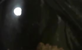 Smearing brown shit on her body