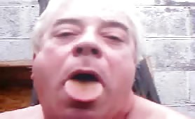 Mature gay eating shit