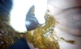 Black dildo with green shit