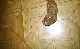 Proud of his hard turd