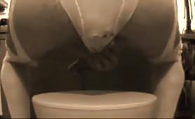 Pooping in his white undies