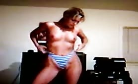 Blonde teacher dancing