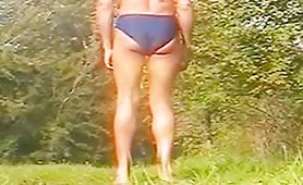 Shitting in his blue undies