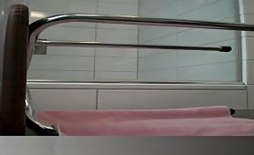 Man eats turd from woman's ass as she squats on rail