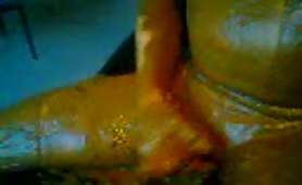 Bald guy smearing it