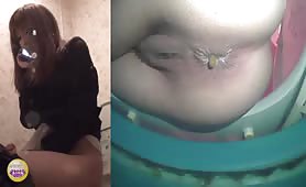 Shitting while talking on phone