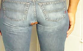 Shitting in blue jeans