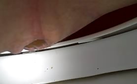 Hard brown turd in close up