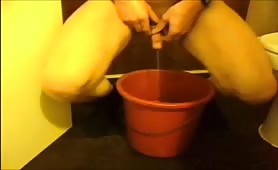 Shitting in a bucket