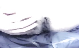 Mature man shitting long brown turd on floor
