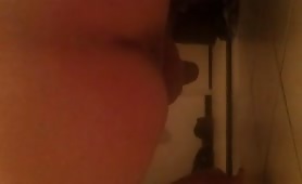 Creamy poop on bathroom floor from guy