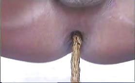 Yellow shit in close up