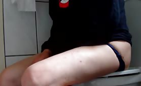 Mature man pooping