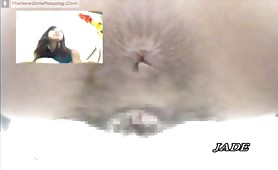 Jade shitting on camera, close-up of her ass and turd