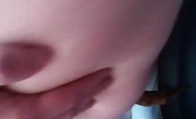 Wife shitting over the toilet