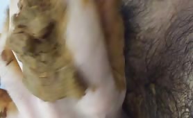 Shit from hairy ass