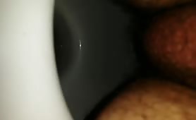 Hairy girl shitting