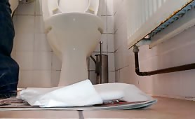 Poop near the toilet