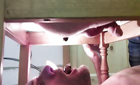 Teen boy shitting on floor, friend films his asshole close up