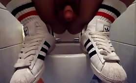 Shitting in the toilet