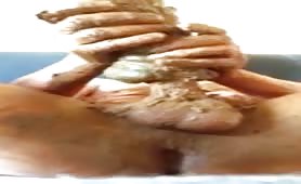 Old man masturbating hard with scat