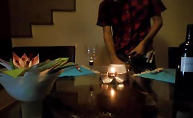 Romantic dinner with fresh crap
