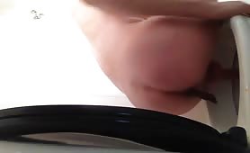 Poop over the toilet