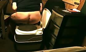 Shit over the toilet