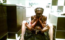 60 years old man smearing it