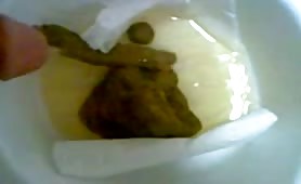 Peeing on a pile of shit