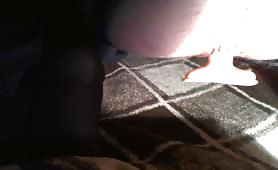 Man shits on his ass while holding a plug