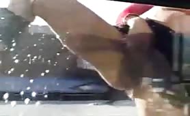 Dirty MILF peeing outdoor