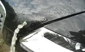 Cleaning an AUDI with fresh piss