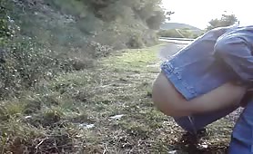 Mature guy peeing