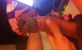 A lot of crap on his dick