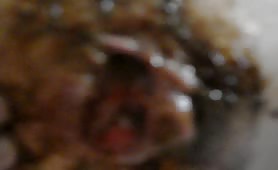 Shitty asshole in close up