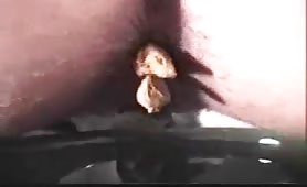 Hot brunette pooping