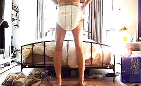 Piss and shit in a diaper