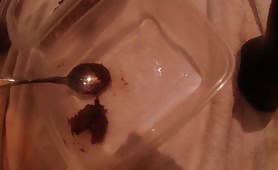 Eating a mix of shit and piss